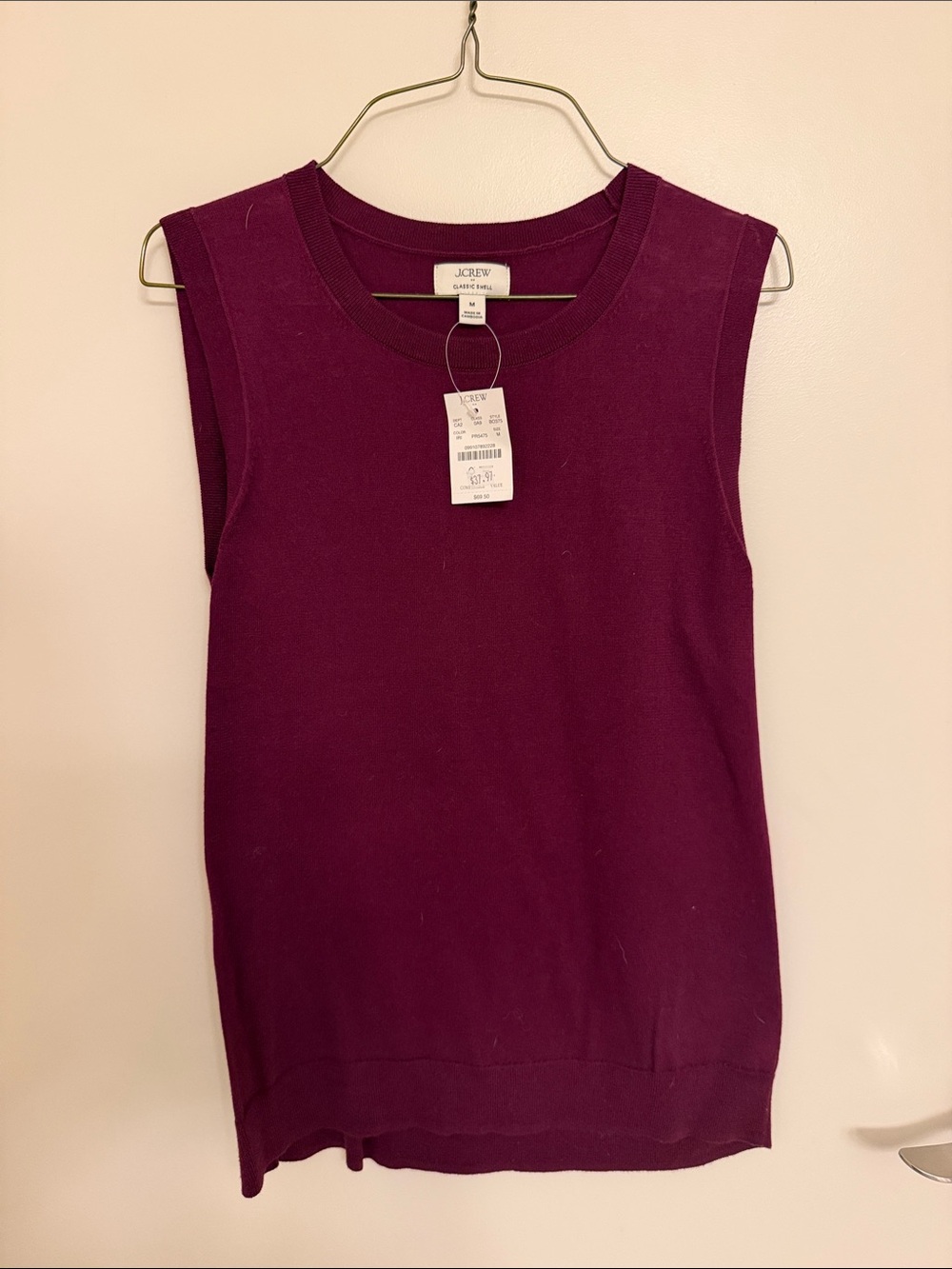 J. Crew Sleeveless Knit Tank in Plum